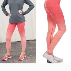 Coral Ombre Compression Leggings